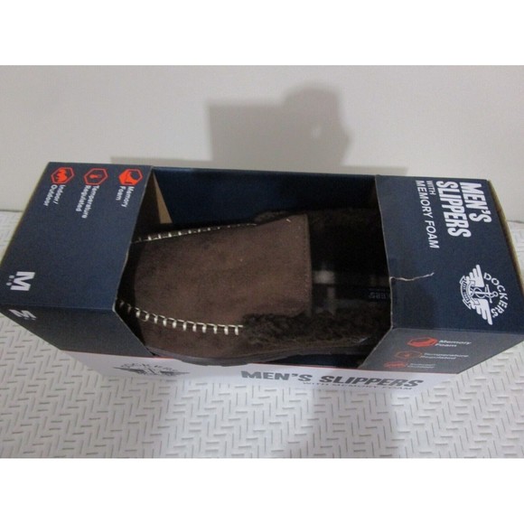 New in Box Docker's Men's Slippers Memory Foam Dark Brown Size M (8-9) - Picture 10 of 10